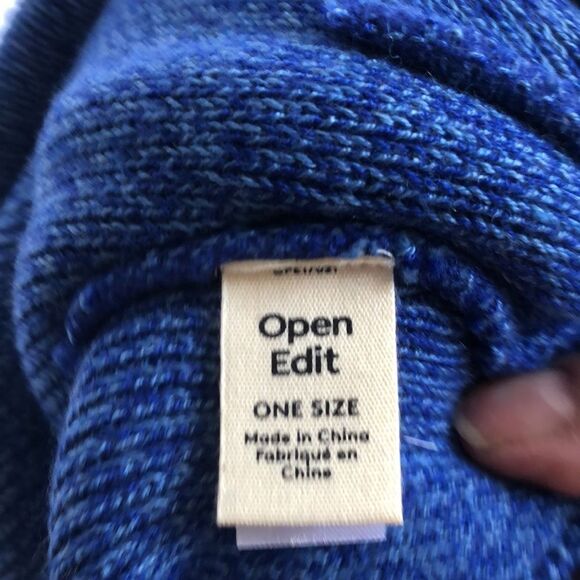Open Edit Marled Recycled Blend Beanie NWT Blue Combo - Picture 3 of 4